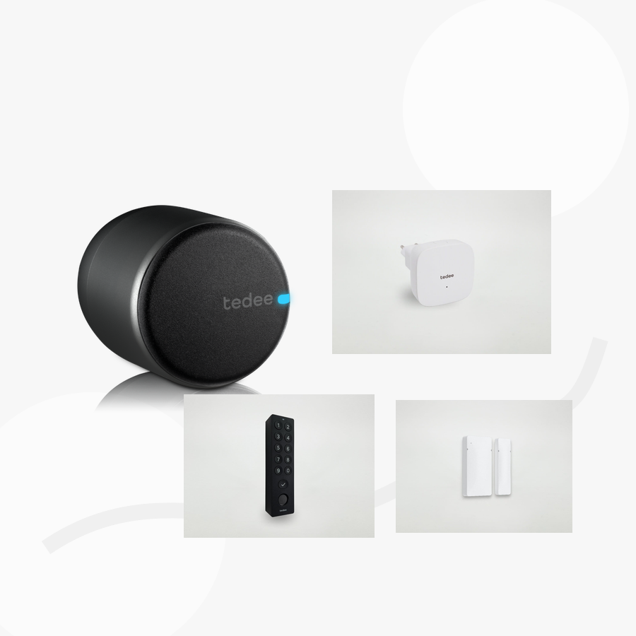 Productos electrónicos Tedee: cerradura, bridge, teclado y sensor
