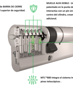 Bombín Mul-T-Lock MTL800 detalle 2